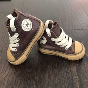 Brown Leather Converse toddler size 2